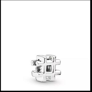Hashtag silver charm